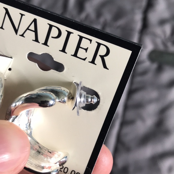 3/30$ Napier silver tone post earrings for pierced ears. Brand New with tag. - Picture 4 of 4